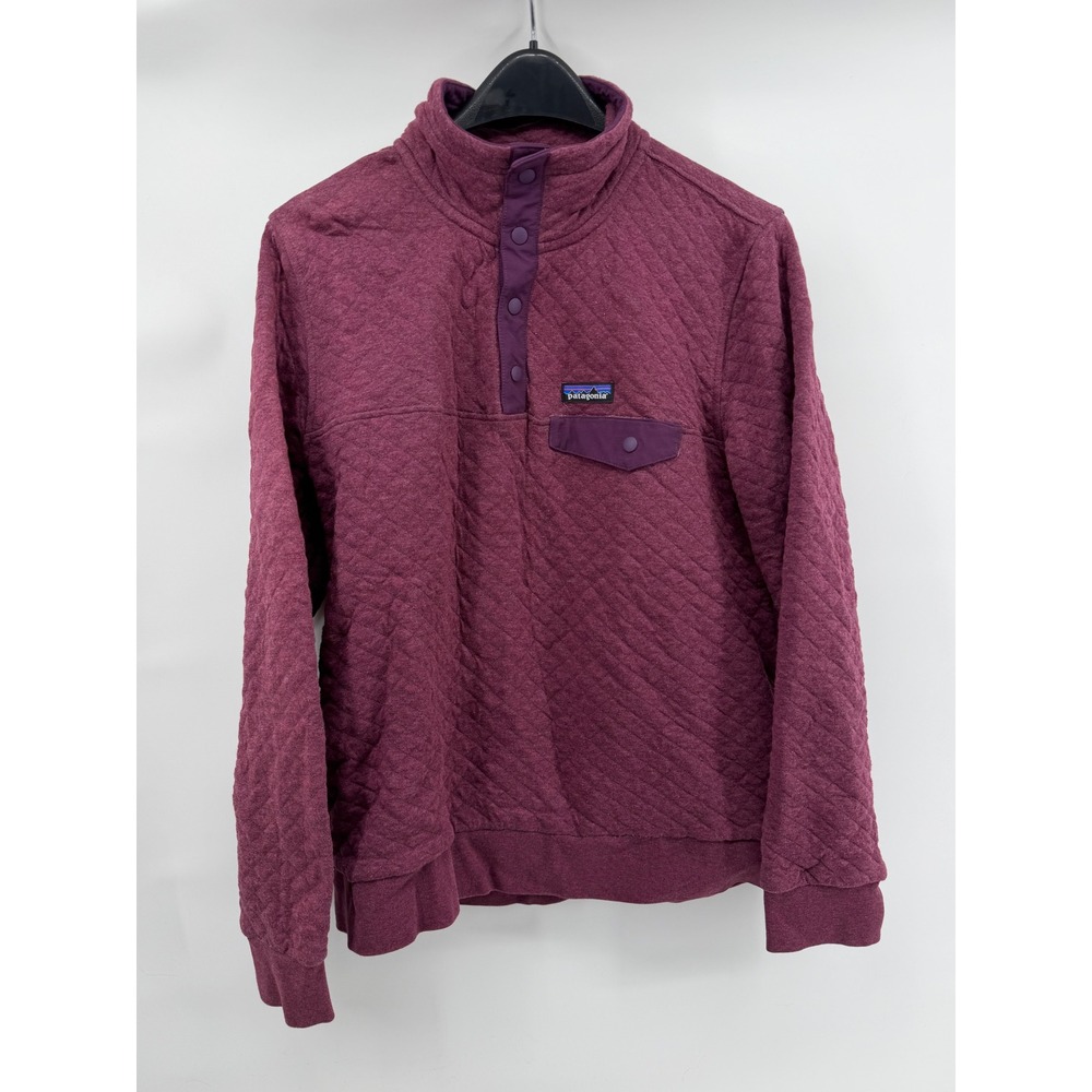 Patagonia Womens Organic Cotton Quilt Snap-T Pullover Berry Purple Large 25282 - Picture 2 of 3